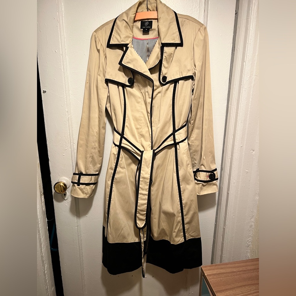 Pink Tartan Khaki and Black Trench Coat